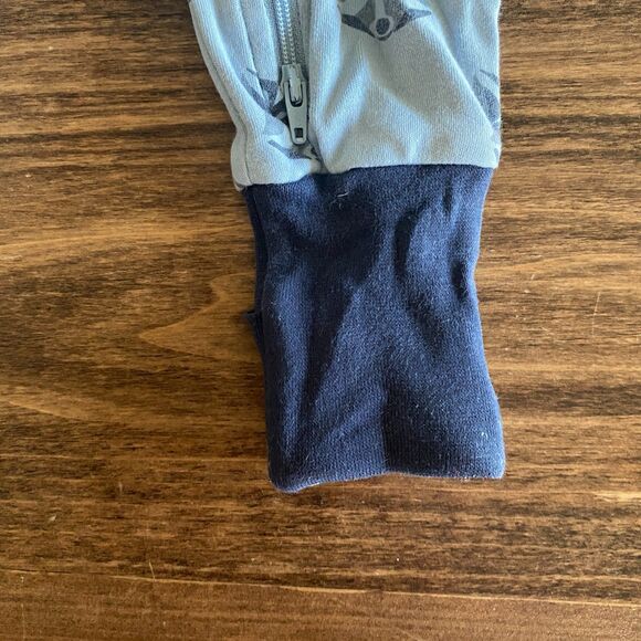 City Mouse Blue Wolf Adjustable Zip Romper 3-6 Months - Picture 8 of 9